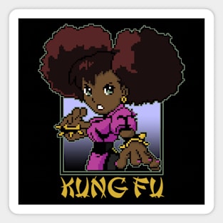 Kawaii Afro Kung Fu Girl Magnet